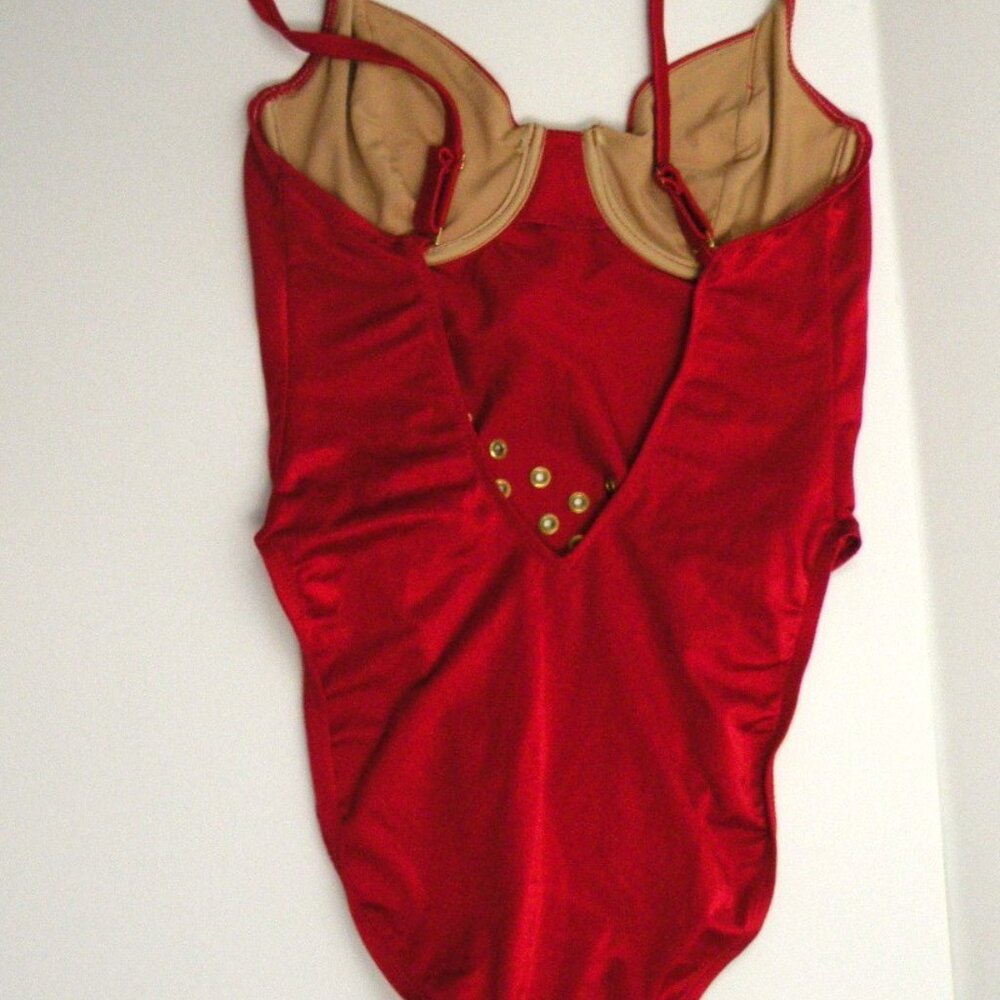 Harley Davidson Red One Piece Swim-Suit High Cut S - Picture 7 of 7